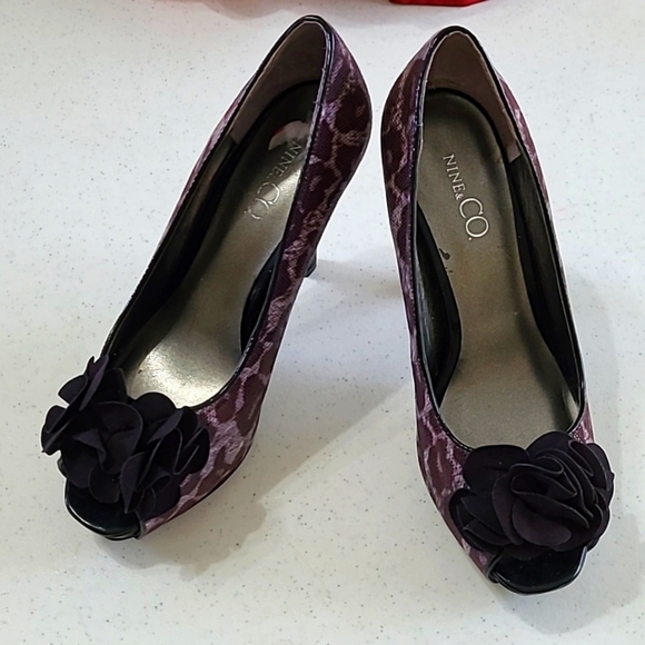 Nine & Co animal print peep-toe heels size 7 - Picture 4 of 12